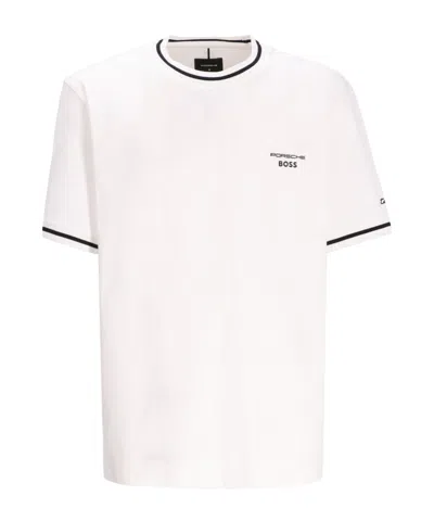 Hugo Boss X Porsche Contrast-trim T-shirt In White