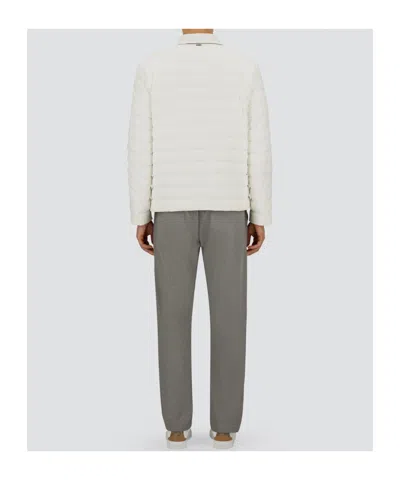 Herno Snap-button Long-sleeved Down Jacket In Neutral