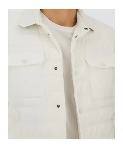 Herno Snap-button Long-sleeved Down Jacket In Neutral