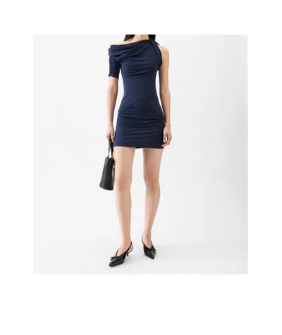 Jacquemus One-shoulder Mini Dress In Blue