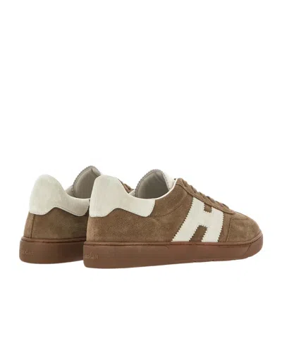 Hogan Cool Beige Suede Sneakers In Brown