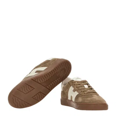Hogan Cool Beige Suede Sneakers In Brown