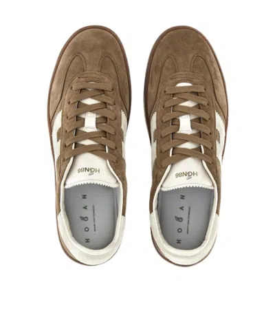 Hogan Cool Beige Suede Sneakers In Brown