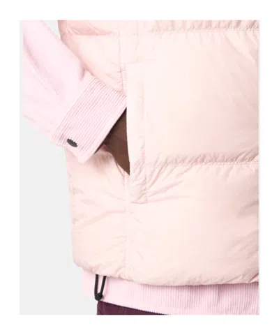 Stone Island Quilted High Collar Sleeveless Vest In Pink