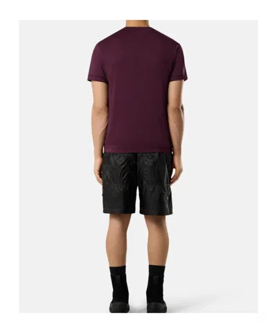 Stone Island Slim-fit Short-sleeve T-shirt With Compass Patch In Purple