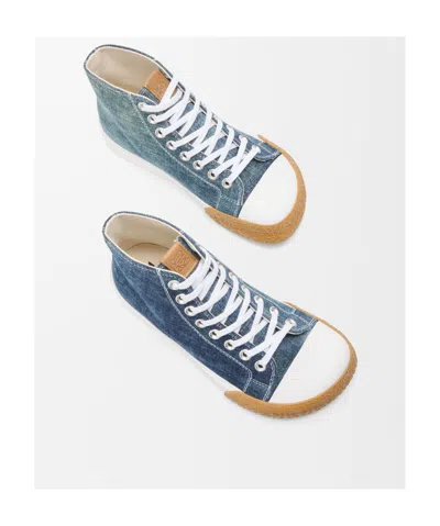Loewe Bloc Denim Sneakers In Blue