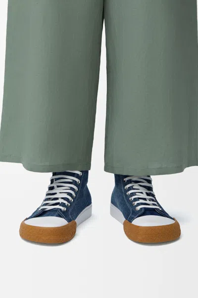 Loewe Bloc Denim Sneakers In Blue