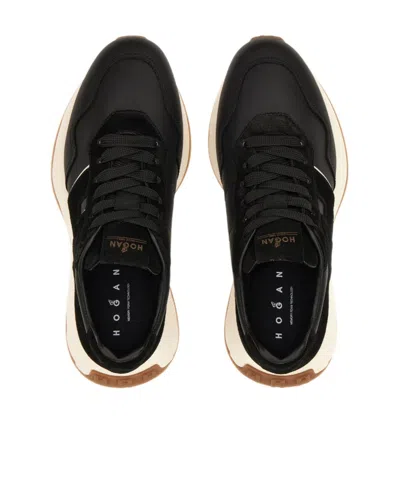 Hogan Leather-panelled Sneakers In Black