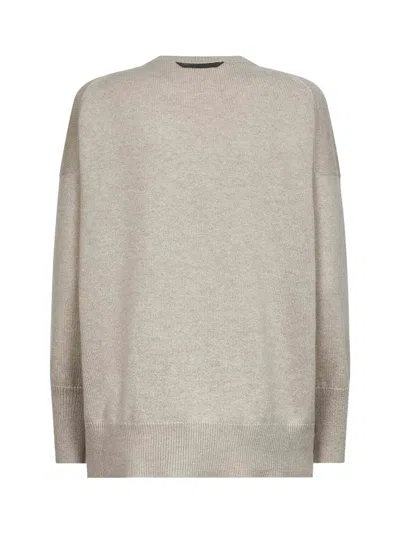 Brunello Cucinelli Women Beige Cashmere Sweater With Monili In Brown