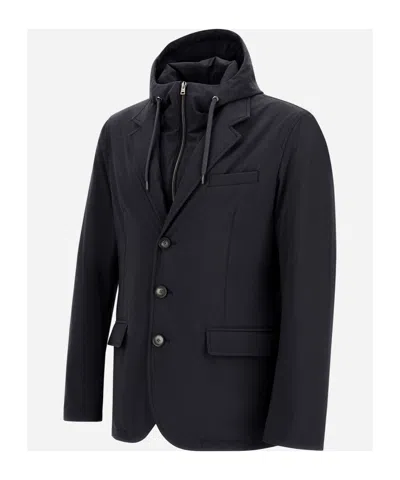 Herno Resort Blazer In Nylon Comfort Stretch In Black