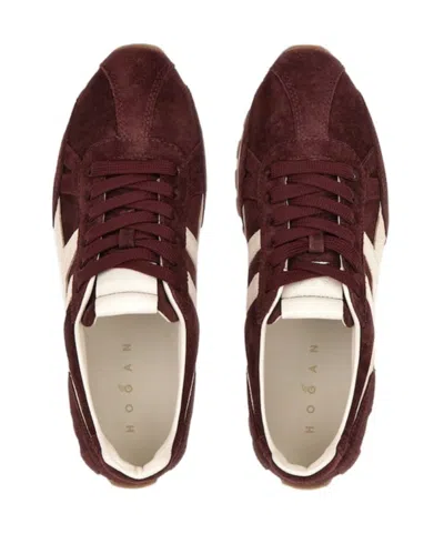 Hogan Mother Stretch Denim The Rambler Zip Heel Jeans In Burgundy