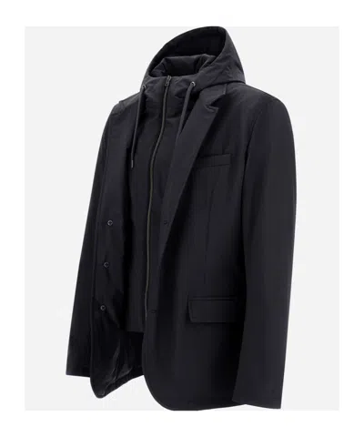 Herno Resort Blazer In Nylon Comfort Stretch In Black