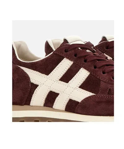 Hogan Mother Stretch Denim The Rambler Zip Heel Jeans In Burgundy