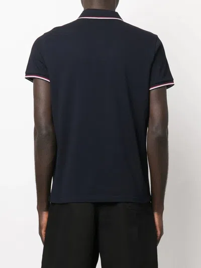 Moncler Cotton Polo Shirt With Logo In Black