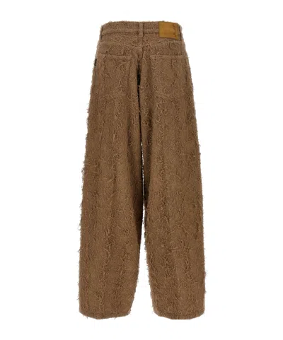 Haikure Becky Fur-effect Cotton Jeans In Brown