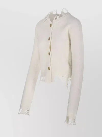 Haikure Jill Knitwear Distressed Detailing In White