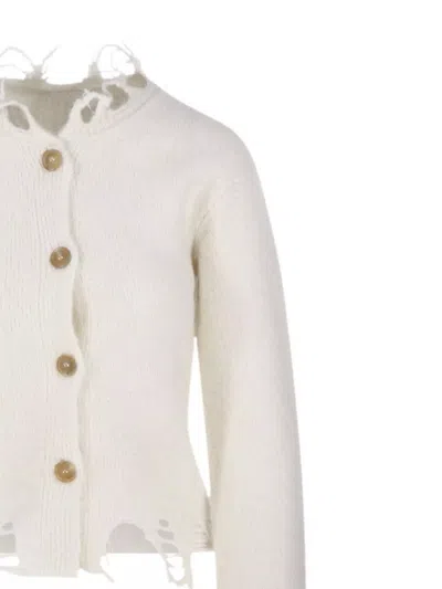 Haikure Jill Knitwear Distressed Detailing In White