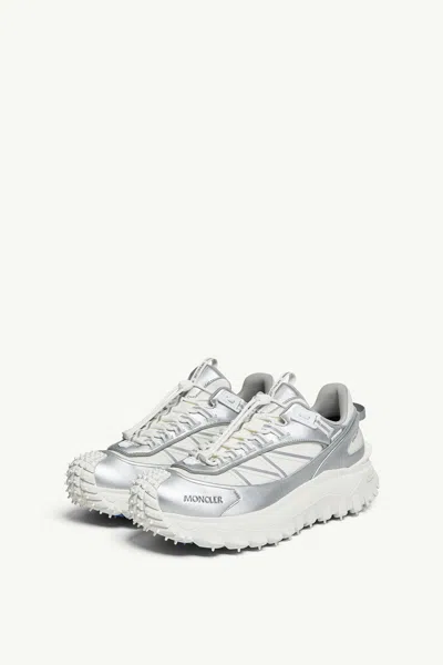 Moncler Two-tone Fabric And Leather Trailgrip Sneakers In Gray