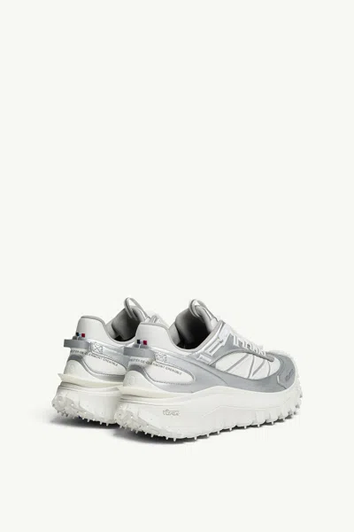 Moncler Two-tone Fabric And Leather Trailgrip Sneakers In Gray