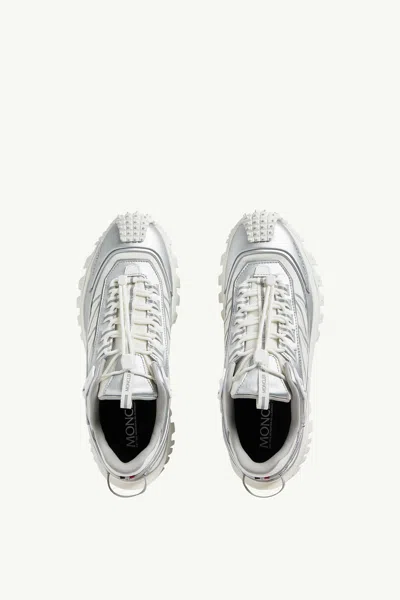 Moncler Two-tone Fabric And Leather Trailgrip Sneakers In Gray