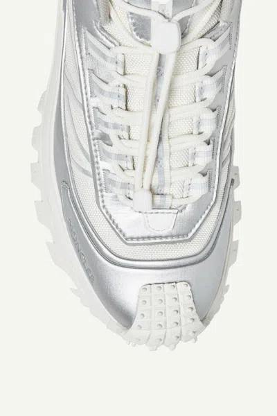 Moncler Two-tone Fabric And Leather Trailgrip Sneakers In Gray