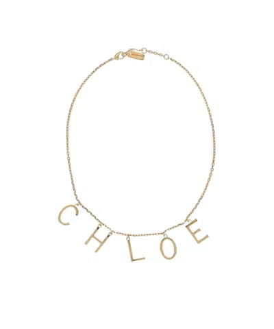 Chloé Women Logo Motif Necklace In Gold