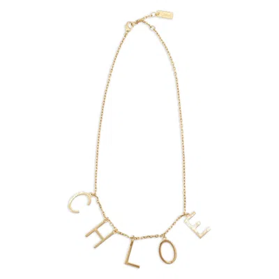 Chloé Women Logo Motif Necklace In Gold