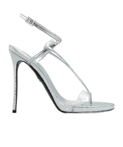 Dsquared2 140mm Leather Heeled Sandals In Transparent
