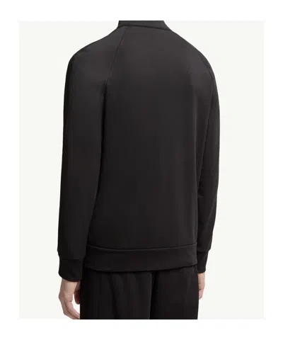 Moncler Cotton Zip-up Sweatshirt In Black