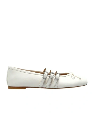 Stuart Weitzman Celeste Buckle-embellished Ballet Flats