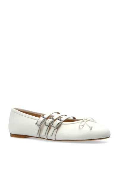 Stuart Weitzman Celeste Buckle-embellished Ballet Flats