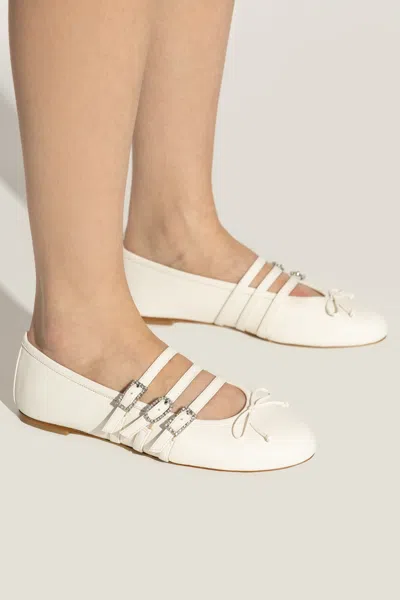 Stuart Weitzman Celeste Buckle-embellished Ballet Flats