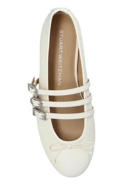 Stuart Weitzman Celeste Buckle-embellished Ballet Flats