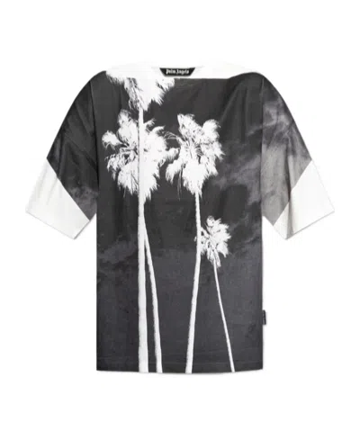 Palm Angels Short Sleeve T-shirt In Gray