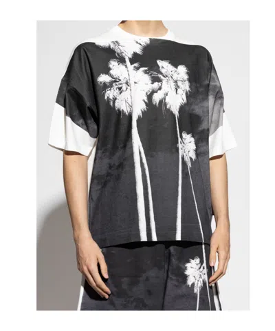Palm Angels Short Sleeve T-shirt In Gray