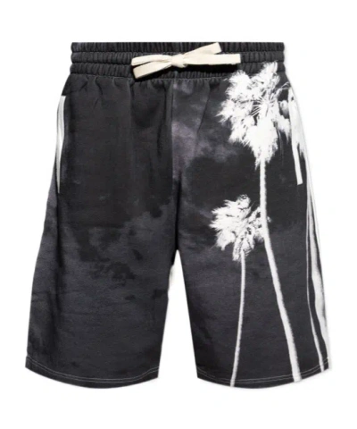 Palm Angels Printed Shorts In Black