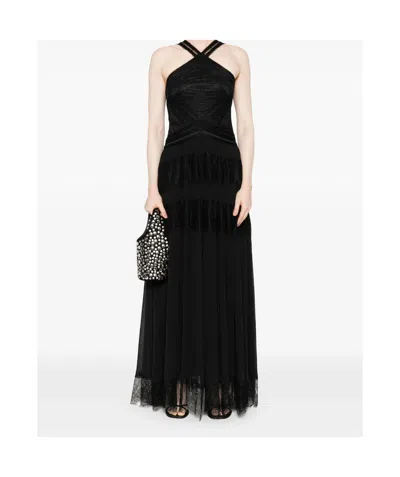 Ermanno Firenze Lace Maxi Dress In Black