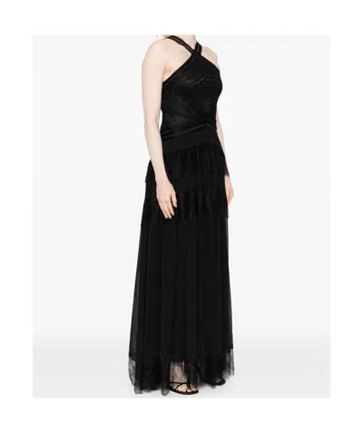 Ermanno Firenze Lace Maxi Dress In Black