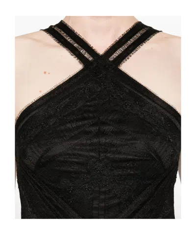 Ermanno Firenze Lace Maxi Dress In Black