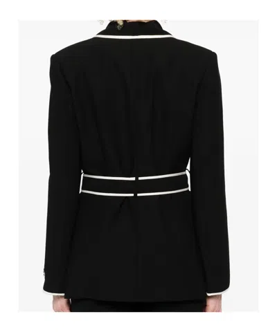 Ermanno Firenze Contrast-trim Blazer In Black