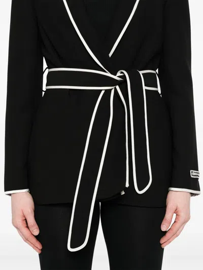 Ermanno Firenze Contrast-trim Blazer In Black