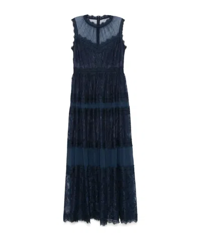 Ermanno Firenze Lace Maxi Dress In Blue