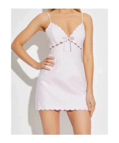Loveshackfancy Sydow Scallop-trim Tie-front Mini Dress In Purple