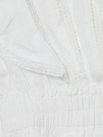 Loveshackfancy Natasha Short Sleeve Eyelet Mini Dress In White In White