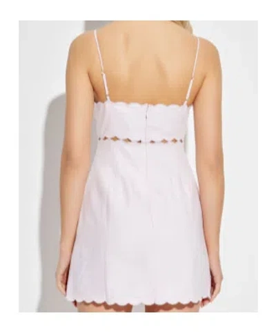 Loveshackfancy Sydow Scallop-trim Tie-front Mini Dress In Purple