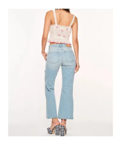 Loveshackfancy Sami Cotton Denim Pants In Blue