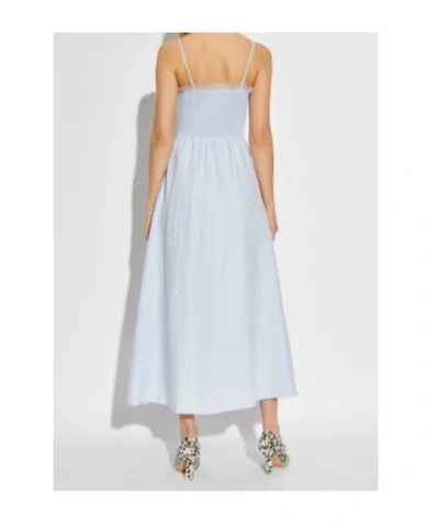 Loveshackfancy Linella Lace-trimmed Button-front Dress In Blue