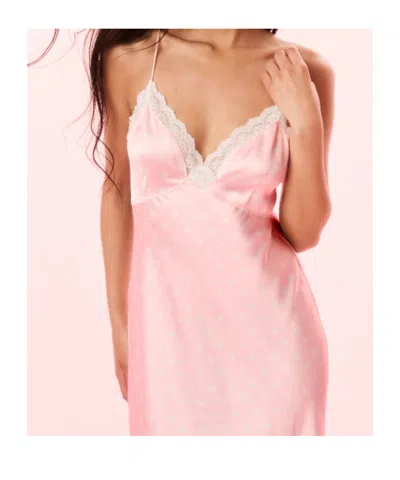Loveshackfancy Manuela Satin Polkadot Maxi Slip Dress