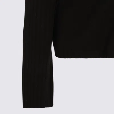 Rick Owens Hooded Crewneck Sweater Ribbed Texture In Black