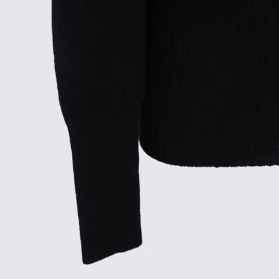 Rick Owens Fitted Silhouette Ribbed Crewneck Knitwear In Black